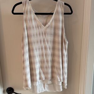 White House Black Market Cream Layered Tank Top